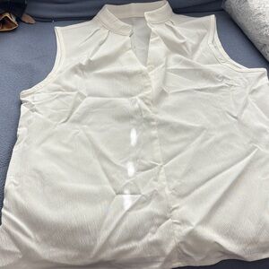 SHEIN Classic Cream Sleeveless Blouse